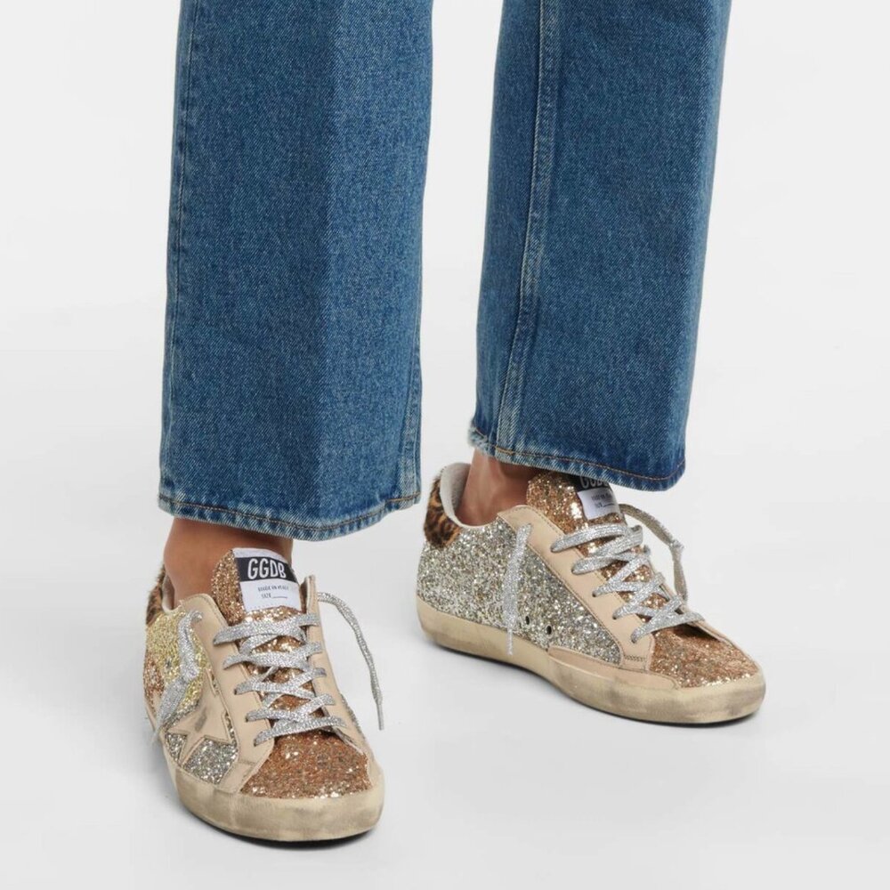 Golden Goose Superstar Glitter Animal Leopard Print Sneakers  Size: 10 / 40 - Picture 12 of 13
